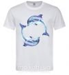 Мужская футболка Watercolor dolphins Белый фото