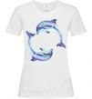 Женская футболка Watercolor dolphins Белый фото