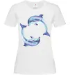 Жіноча футболка Watercolor dolphins Білий Жіноча футболка Watercolor dolphins Білий фото