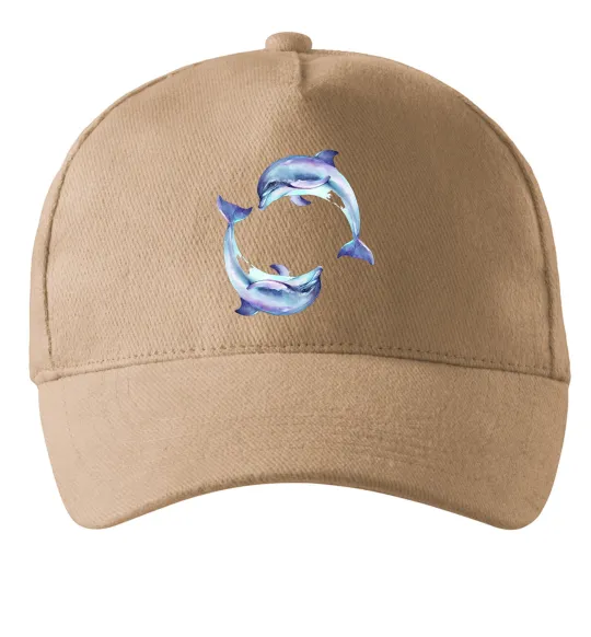 Кепка Watercolor dolphins Песочный фото