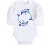 Детский боди Watercolor dolphins Белый фото