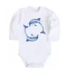 Дитячий бодік Watercolor dolphins Білий фото