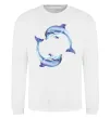 Світшот Watercolor dolphins Білий фото