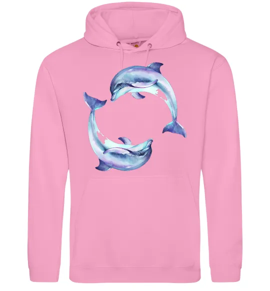 Жіноча толстовка (худі) Watercolor dolphins Рожевий фото