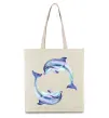 Эко-сумка Watercolor dolphins Бежевый фото