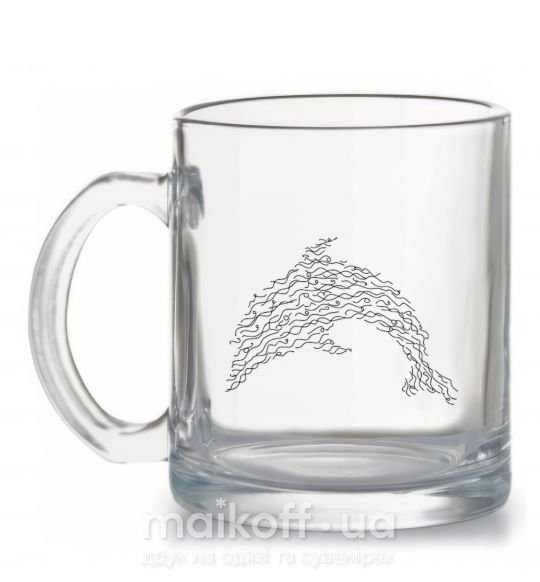 Чашка скляна Dolphin curly Прозорий фото