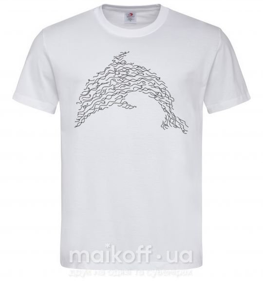 Мужская футболка Dolphin curly Белый фото