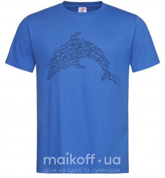 Мужская футболка Dolphin curly Ярко-синий фото