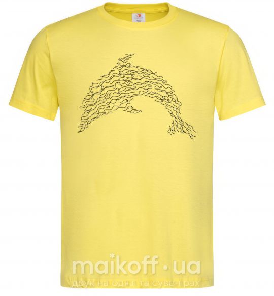 Мужская футболка Dolphin curly Лимонный фото