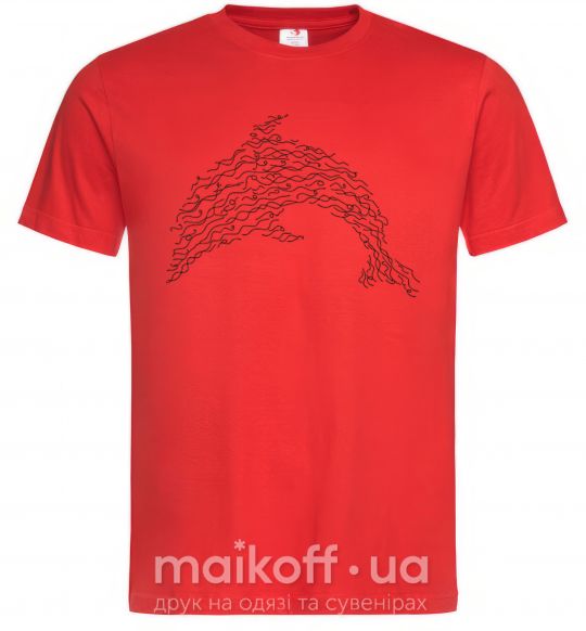 Мужская футболка Dolphin curly Красный фото