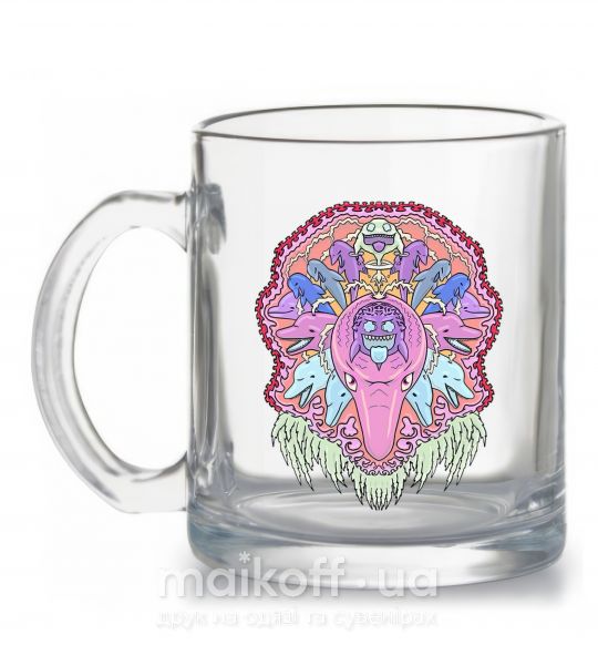 Чашка стеклянная Pink dolphin Прозрачный фото