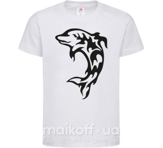 Детская футболка Black dolphin Белый фото