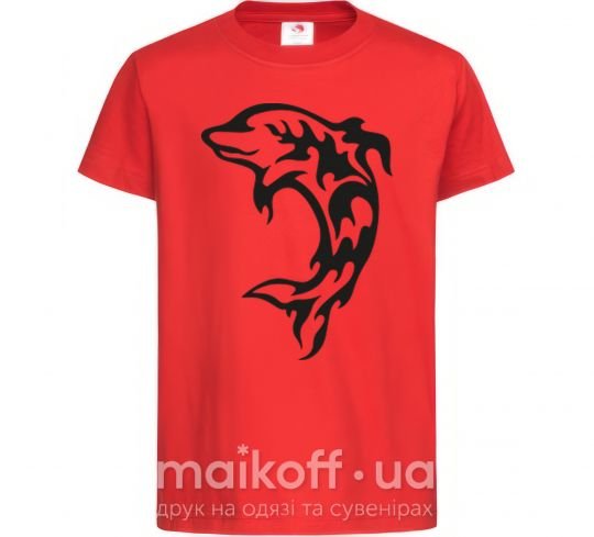 Детская футболка Black dolphin Красный фото