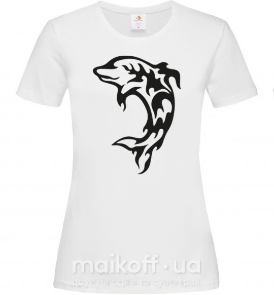 Жіноча футболка Black dolphin Білий фото