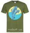Мужская футболка Blue dolphins Оливковый фото