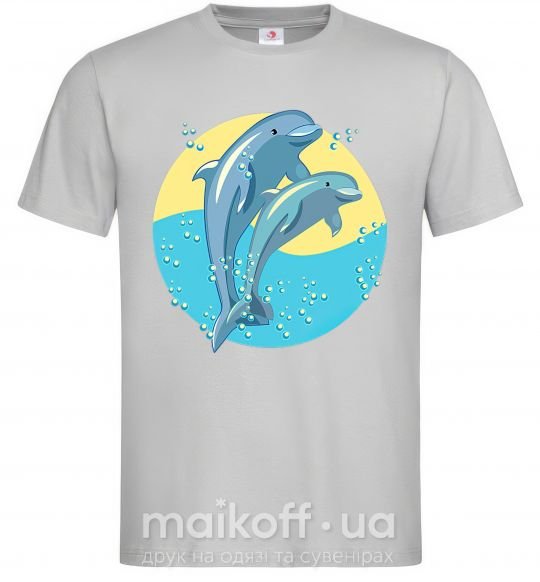 Мужская футболка Blue dolphins Серый фото