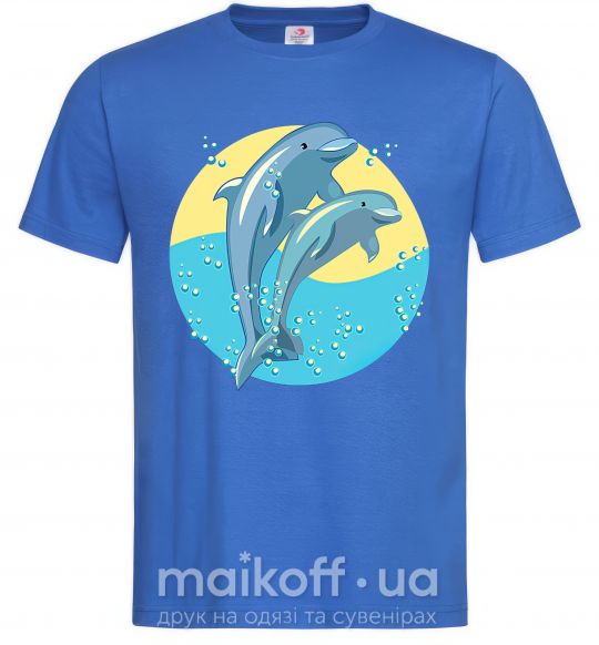 Мужская футболка Blue dolphins Ярко-синий фото