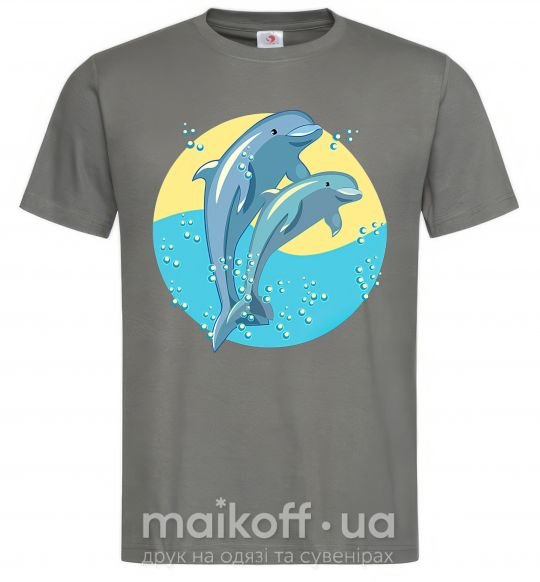 Чоловіча футболка Blue dolphins Графіт фото