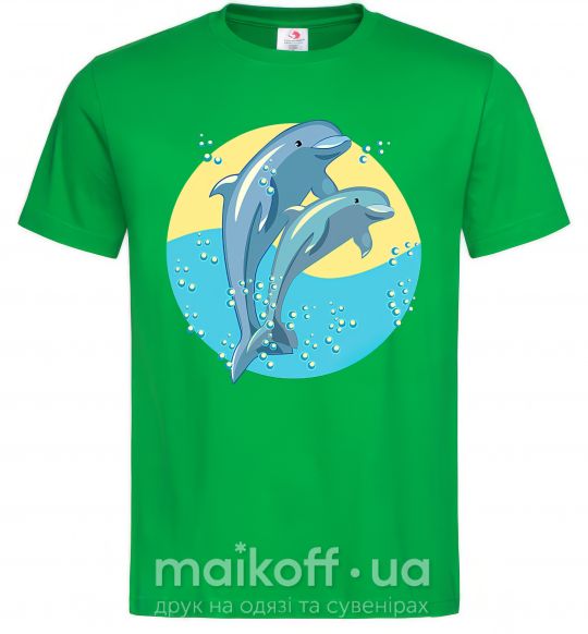 Мужская футболка Blue dolphins Зеленый фото