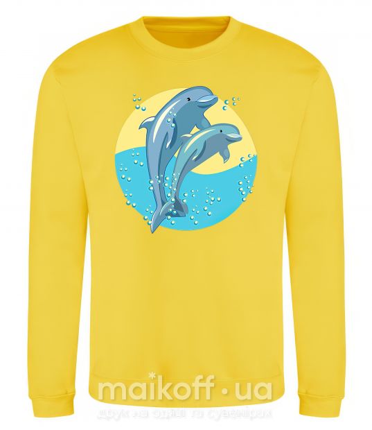 Світшот Blue dolphins Сонячно жовтий фото