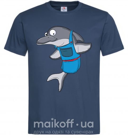 Мужская футболка Дельфин в фартуке Темно-синий фото