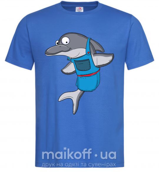 Мужская футболка Дельфин в фартуке Ярко-синий фото