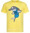 Мужская футболка Дельфин в фартуке Лимонный фото