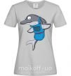 Жіноча футболка Дельфин в фартуке Сірий фото