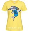 Женская футболка Дельфин в фартуке Лимонный фото