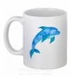 Чашка керамическая Акварельный дельфин Белый фото