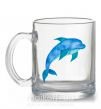 Чашка стеклянная Акварельный дельфин Прозрачный фото