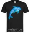 Чоловіча футболка Акварельный дельфин Чорний фото
