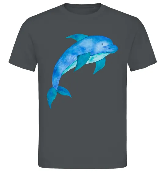 Чоловіча футболка Акварельний дельфін Графіт фото