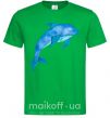 Мужская футболка Акварельный дельфин Зеленый фото