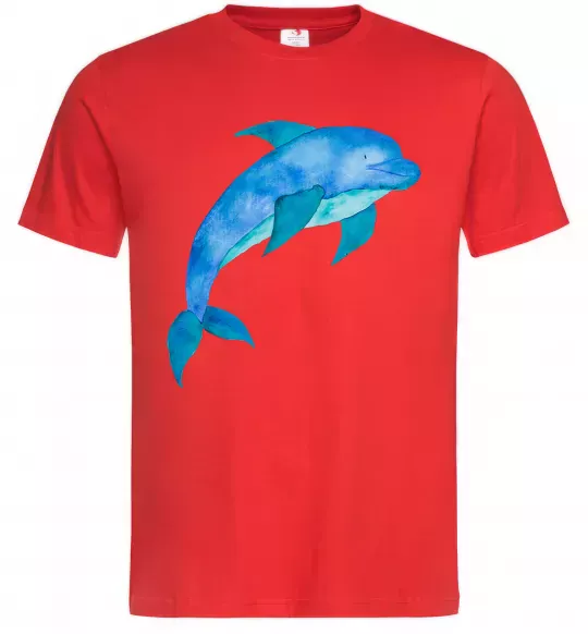 Чоловіча футболка Акварельний дельфін Червоний фото