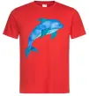Чоловіча футболка Акварельний дельфін Червоний фото