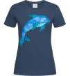 Жіноча футболка Акварельний дельфін Темно-синій фото