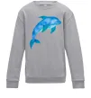 Детский Свитшот Акварельний дельфін Серый меланж фото