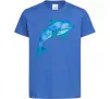 Детская футболка Акварельний дельфін Ярко-синий фото