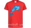 Дитяча футболка Акварельный дельфин Червоний фото