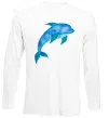 Лонгслів Акварельний дельфін Білий фото
