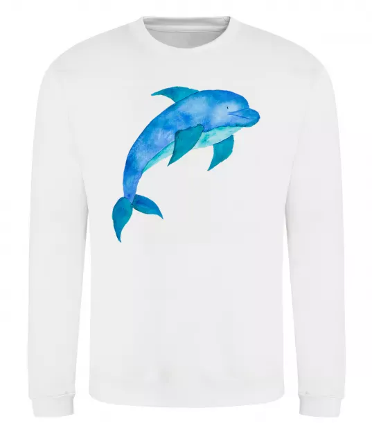 Свитшот Акварельний дельфін Белый фото