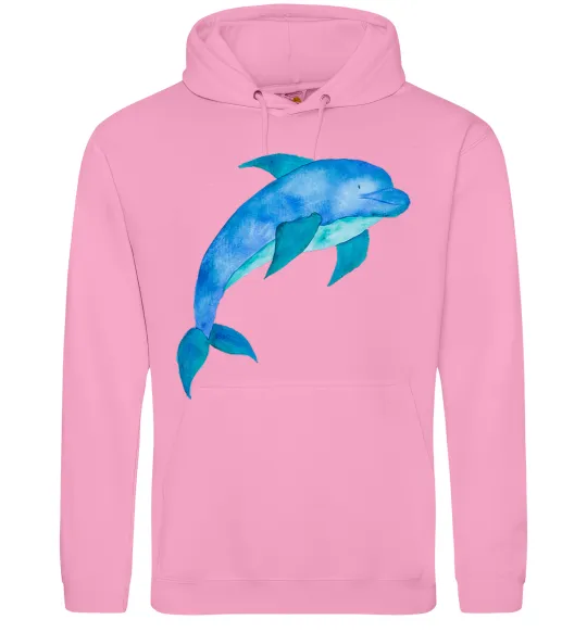 Мужская толстовка (худи) Акварельний дельфін Розовый фото