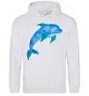 Чоловіча толстовка (худі) Акварельний дельфін Сірий меланж Чоловіча толстовка (худі) Акварельний дельфін Сірий меланж фото