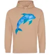 Чоловіча толстовка (худі) Акварельний дельфін Пісочний Чоловіча толстовка (худі) Акварельний дельфін Пісочний фото