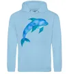 Мужская толстовка (худи) Акварельний дельфін Голубой фото