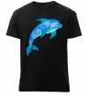 Чоловіча преміум футболка Акварельний дельфін Чорний фото