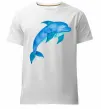 Чоловіча преміум футболка Акварельний дельфін Білий фото