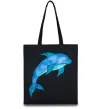 Еко-сумка Акварельний дельфін Чорний фото