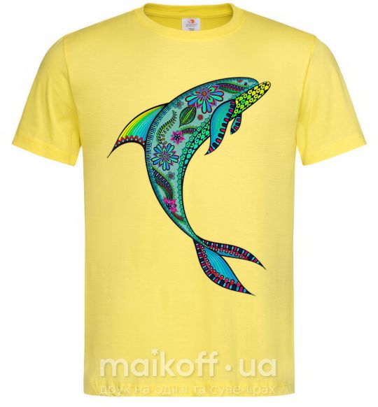 Чоловіча футболка Дельфин иллюстрация Лимонний фото